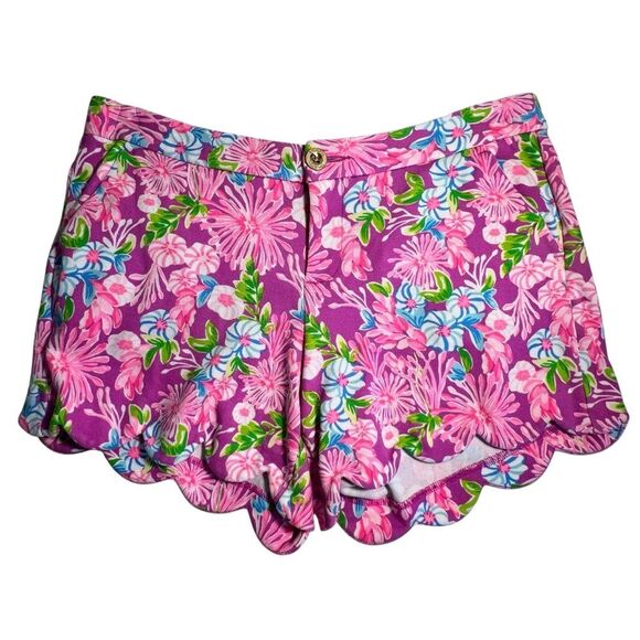 Lilly Pulitzer Womens Buttercup Knit Floral Shorts Size 8 Preppy Resortwear - Picture 1 of 7